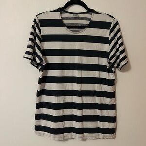 Vintage Threadbare Tee - Striped Black and White
